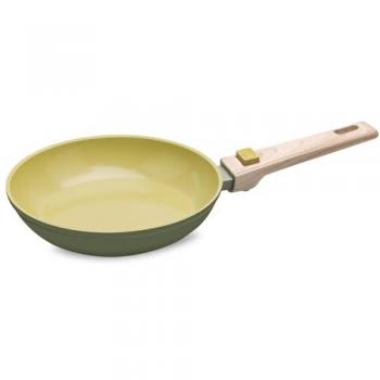 Sartén Cerámica Vegana AMERCOOK 20cm - Mango Desmontable - Recubrimiento Antiadherente con Aceite de Oliva - Compatible Inducción, Horno y Air Fryer - Lavavajillas