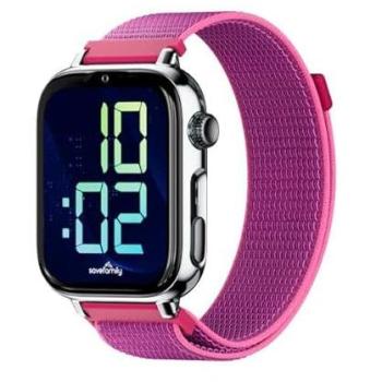 Smartwatch 4G Savefamily Savewatch Plus 2 Plata con Correa de Tela Frambuesa para Niños (+8 Años)