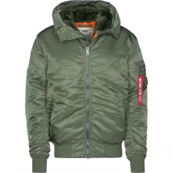 Alpha Industries MA-1 Hooded Bomber Jacket in Sage Green