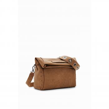 Beige Polyethylene Handbag - Desigual Shoulder Bag, Female, Beige, Size: ONE SIZE, Beige Handbag with Removable Shoulder Strap