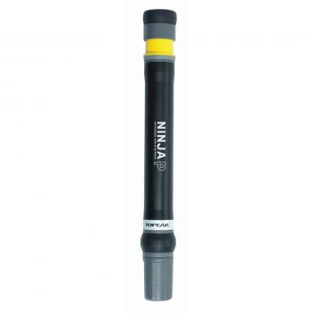 Mini Bomba Topeak Ninja P Negra, compacta y ligera, con capacidad para inflar neumáticos de bicicleta, diseño integrado que se acopla al cuadro, manómetro incorporado, compatible con válvulas Presta y Schrader