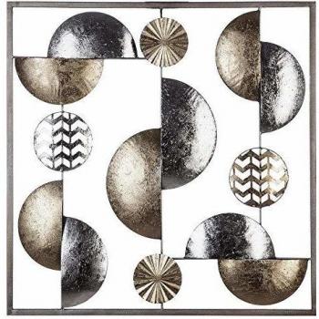 Decoración de pared 'Esfera' - metal - plata y oro - 50 x 50 cm