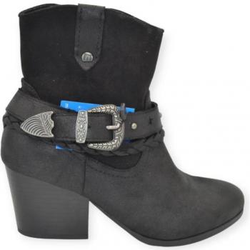 Botín Campero Negro Hebilla Lateral Mustang 58677 - Botas de Mujer MTNG, color negro, diseño campero, con hebilla lateral, modelo 58677