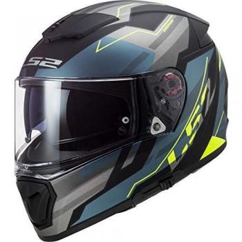 LS2 Casco de moto FF390 BREAKER BETA MATT COBALT H-V YELLOW, Gris/Amarillo, M
