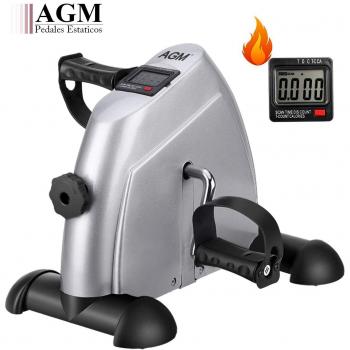 AGM Pedales Estaticos, Mini Bicicleta Estáticas, Máquinas de Brazos y Piernas para Entrenamiento de Rehabilitacion, Pedaleador LCD Pantalla y Resistencia Ajustable