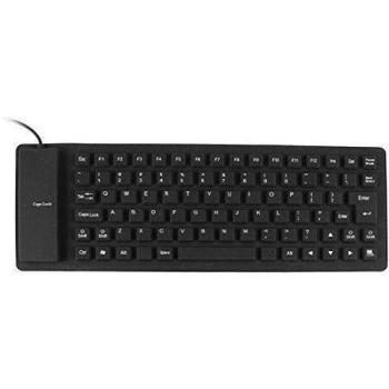 Lavable 85 Teclas Enrollable Silicona USB 2.0 Flexible Teclado Negro