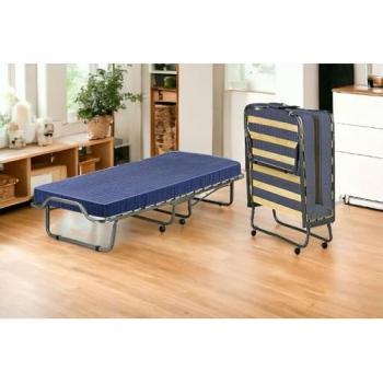 Cama Plegable Venera 100% Made in Italy con Colchón Incluido y Somier de 15 Lamas, Ahorra Espacio, 80x190h39 cm, Funda Protectora