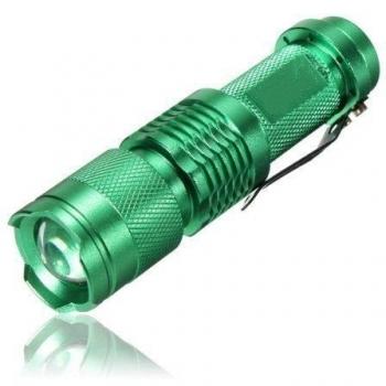 Linterna Antorcha 300LM CREE Q5 Zoom Ajustable 7W Verde