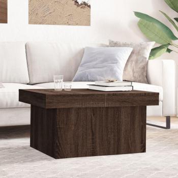 Mesa de centro de madera multicapa en color roble marrón, dimensiones 100x55x40 cm