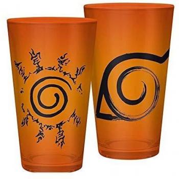 aby Vaso de cristal XXL Naruto Shippuden – Konoha y Seal – Naranja – 400 ml