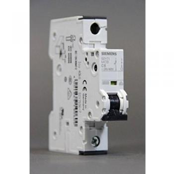 Interruptor Automático Magnetotérmico 1 Polo Tipo C 6A 15kA Siemens 5SY7 106-7