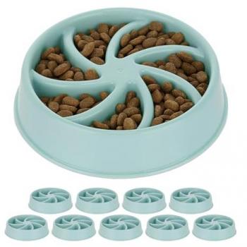 Set 10 Comederos Antivoracidad para Perros, Cuencos Antiansiedad de Comida Lenta, Apto para Lavavajillas, 600 ml, Color Azul