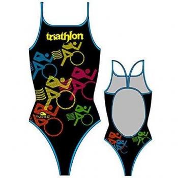 Traje de Baño Turbo Triatlón para Mujer - Bikini de Bicicleta, Negro