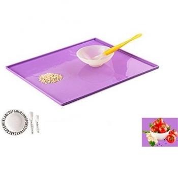 Utilidad de la cocina Tenta silicona niños/bebé mesa mantel individual, mantel individual, diseño de pared de borde, plegable de silicona, salvamanteles proteger encimera y mesa del daño causado por el calor