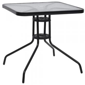 vidaXL Garden Table Black 70x70x70 cm Steel