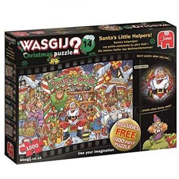 Rompecabezas Wasgij Navidad 14, Los Pequeños Ayudantes de Santa - 1000 piezas