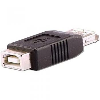 Lindy 71228 Adaptador de Género USB Tipo A a USB Tipo B, Color Negro
