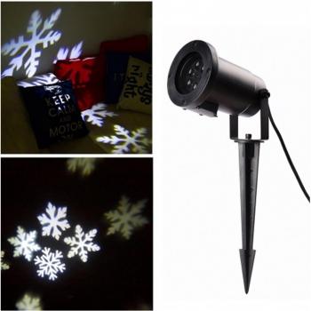 Proyector LED de Paisaje con Copos de Nieve Blanco para Iluminación Navideña con Estaca