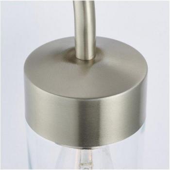 Luz de pared exterior Endon North de acero inoxidable cepillado y vidrio transparente IP44, E27