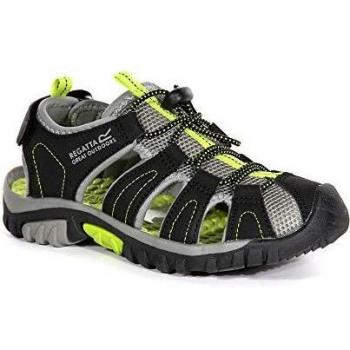 Regatta Kids' Westshore Lightweight Walking Sandals Black Lime Green, Size: UK Infant 9