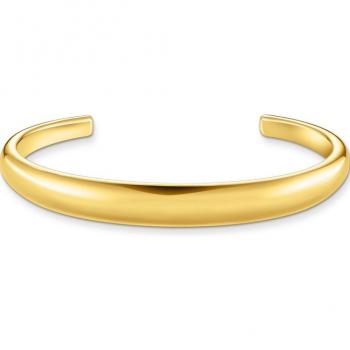 Thomas Sabo Timeless Gold-Plated Bangle - 925 Sterling Silver, Size 17cm