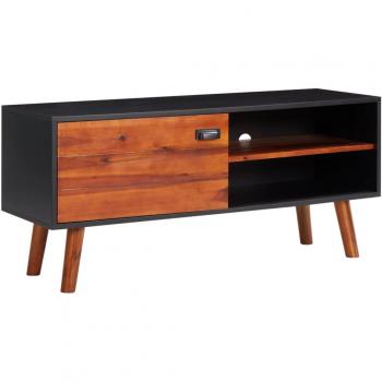 Mueble para TV 110x35x50 cm de Madera Maciza de Acacia y MDF