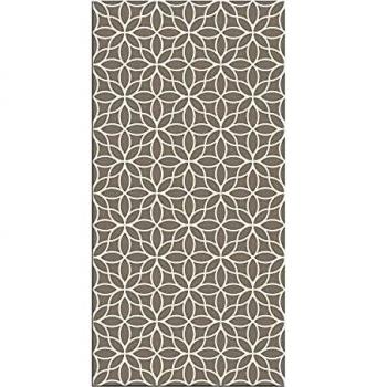Alfombra Vinílica Flores Geométricas, 120 x 60 cm, Color Beige, ALV-100-BE