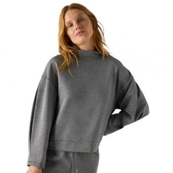 Ysabel Mora - Jersey liso con cuello alto gris