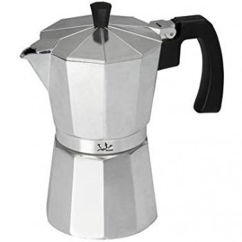 Jata Hogar CCA9 - Cafetera italiana de aluminio. 9 tazas. Asa maciza. Junta de silicona