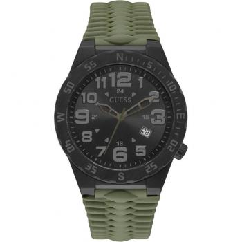 Guess Green Silicone Band Quartz Watch for Men, Size: ONE SIZE