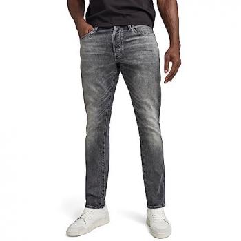 G-Star 3301 Regular Tapered Jeans for Men, Grey Faded Denim