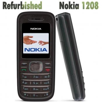 Celular Nokia 1208 Original Reacondicionado con 1 Batería y 1 Cargador Negro