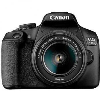Canon EOS 2000D DSLR Cámara y EF-S 18-55 mm f / 3,5-5,6 IS II, Negro