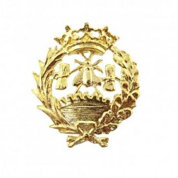 Insignia profesional Económicas oro 18k escudo 18 mm con cierre de pin