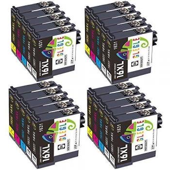 GLEGLE 16XL Cartuchos Tinta 20 Multipack Reemplazo para Compatible con EPSON WORKFORCE WF-2630WF WF-2510WF WF-2750DWF WF-2530WF WF-2540WF WF-2760DWF WF-2650DWF WF-2660DWF WF-2520NF WF-2010W