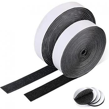 Vicloon Cinta de Gancho y Bucle Adhesivo,20mm Ancho 15 M Largo Juego Sistema de Enganche y Sujeción Auto Adhesivo con Reverso Súper Adherente Tela de Nylon Sujetadora