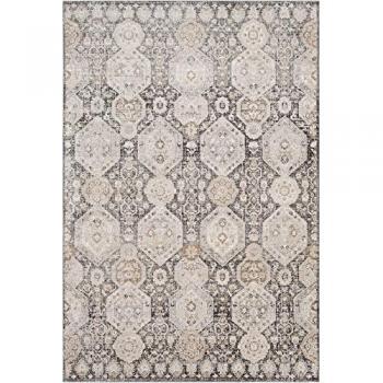 Alfombra Vintage Oriental Negra/Beige 160x220 cm - Estilo Bohemio, Pelo Natural, Fácil Cuidado