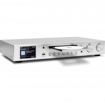 TechniSat DigitRadio 143 CD (V3) - Sintonizador HiFi Digital, Radio por Internet (DAB+, FM, Bluetooth, Spotify Connect, Reproductor de CD, WLAN), Color Plata, Ancho 43