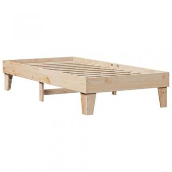 Estructura de cama sin colchón madera maciza de pino 100x200 cm