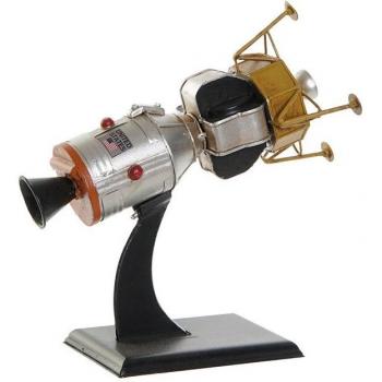 Figura Decorativa Nave Espacial Negro Plateado Vintage 20 x 12 x 21 cm