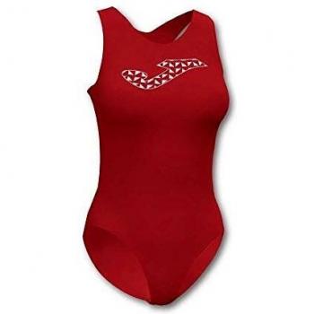 Bañador mujer Joma Lake III rojo y blanco, diseño de dos tonos, fabricado en material resistente al cloro, con tecnología de secado rápido, ajuste cómodo y soporte para mayor libertad de movimiento