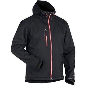 Blaklader Waterproof Hooded Softshell Work Jacket 4949 - Black/Red 4XL