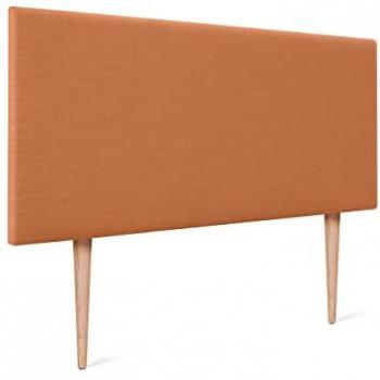 Cabecero de Lino Natural Liso con Patas Tapizado para Cama Dormitorio Moderno (Naranja, 80x105cm, compatible con Camas 70/80)