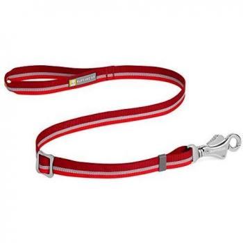 RUFFWEAR Patroller Correa para Perro, Correa Cinturón Manos Libres de Longitud Ajustable, Rojo Cindercone