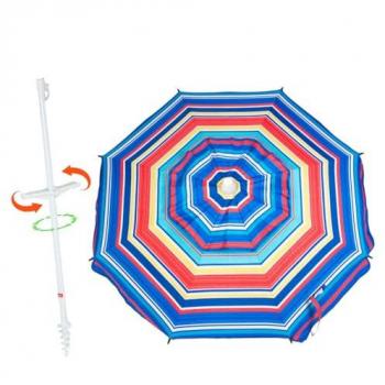 Sombrilla de Acero Tintado 180 cm con Espiral y Manetas, 8 Varillas, Protección Total UV - Calidad Crevicosta