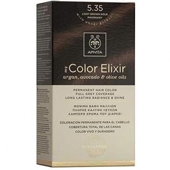 Apivita My Color Elixir 5.35 Light Brown Gold Mahogany Ammonia-Free Permanent Hair Color