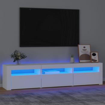 Mueble de TV con luces LED 180x35x40 cm, Mueble de Salon, Mueble Televisor, Mesa de TV, Day and Night TV cabinet with white LED lights