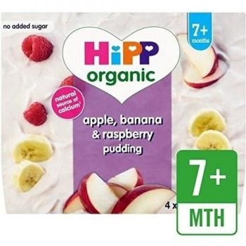 HiPP Orgánica Apple, plátano y frambuesa Pudín 4 x 100g
