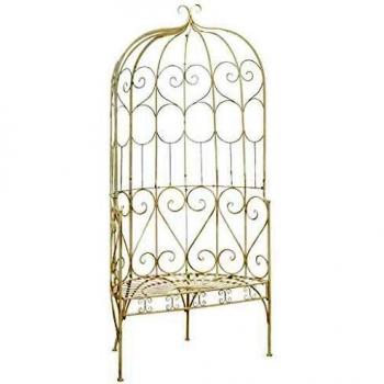 vidaXL Garden Bench 95 cm Iron Antique White