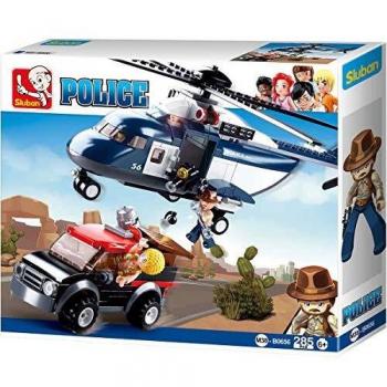 SLUBAN BRICKS, Police II Patrulla Desierto 285 pzs Juegos de construcción, Multicolor
